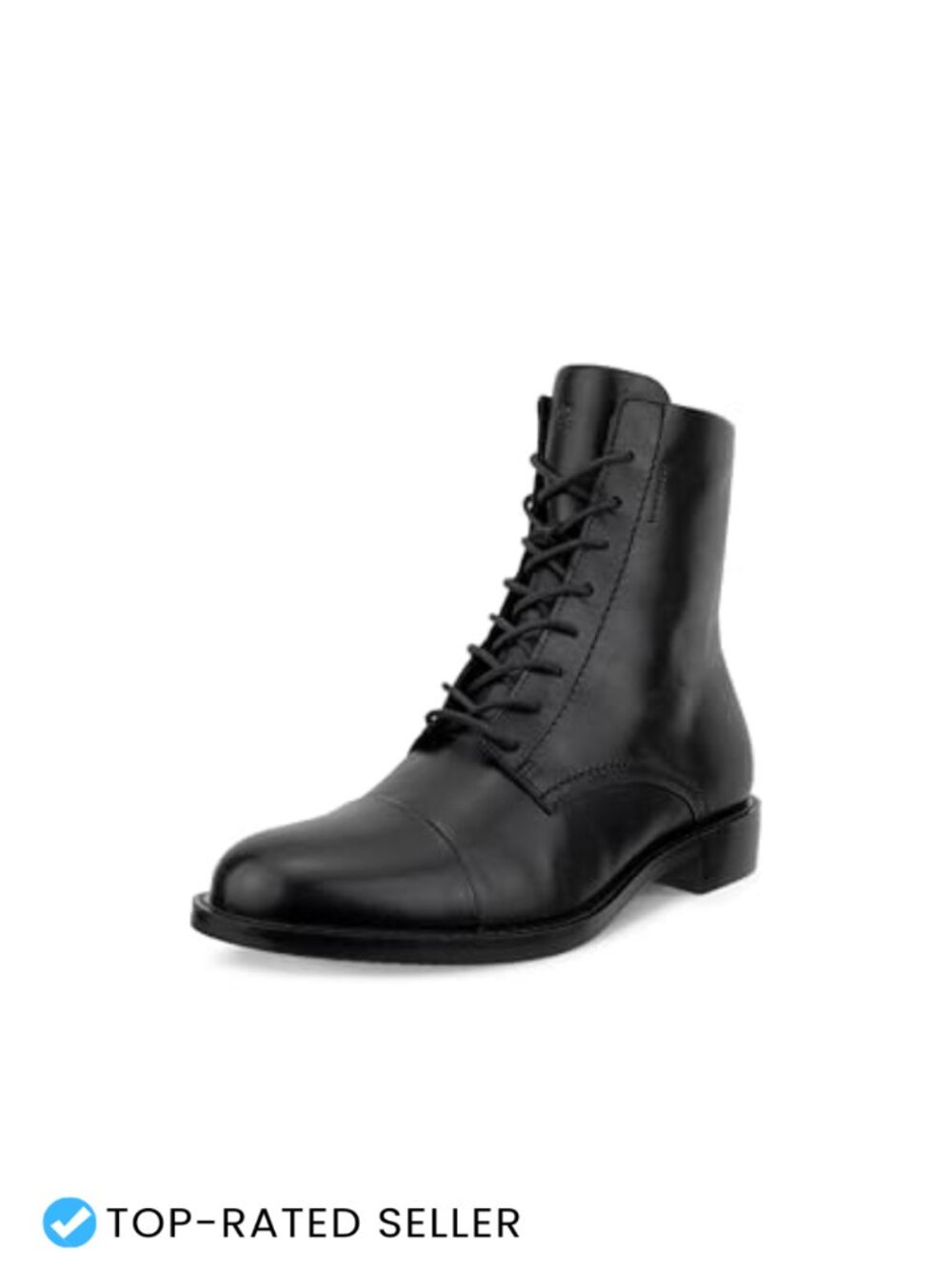 Waterproof Leather Lace-Up Ankle Bootie with Block Heel